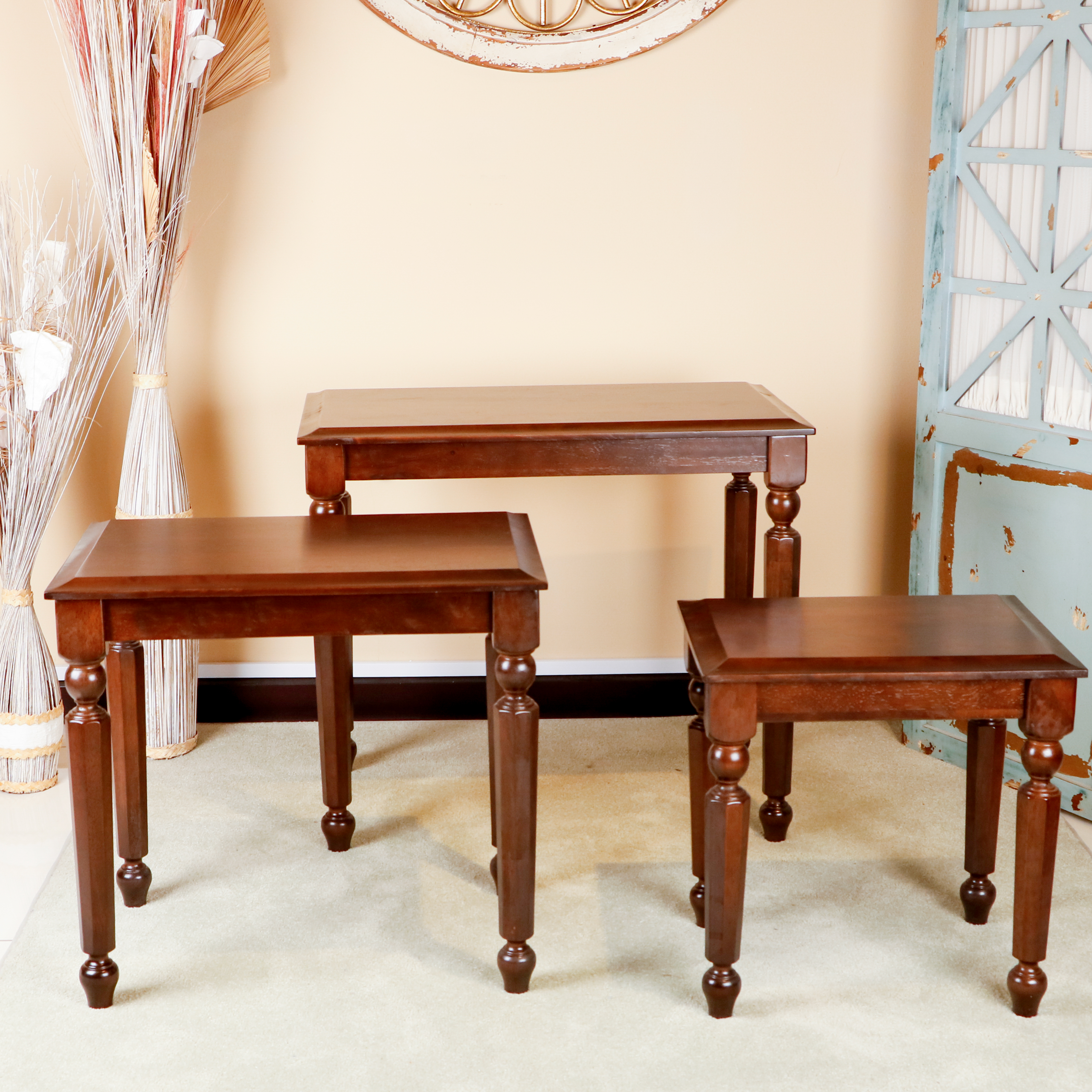 BN3368XL NEST OF  TABLE WALNUT SET