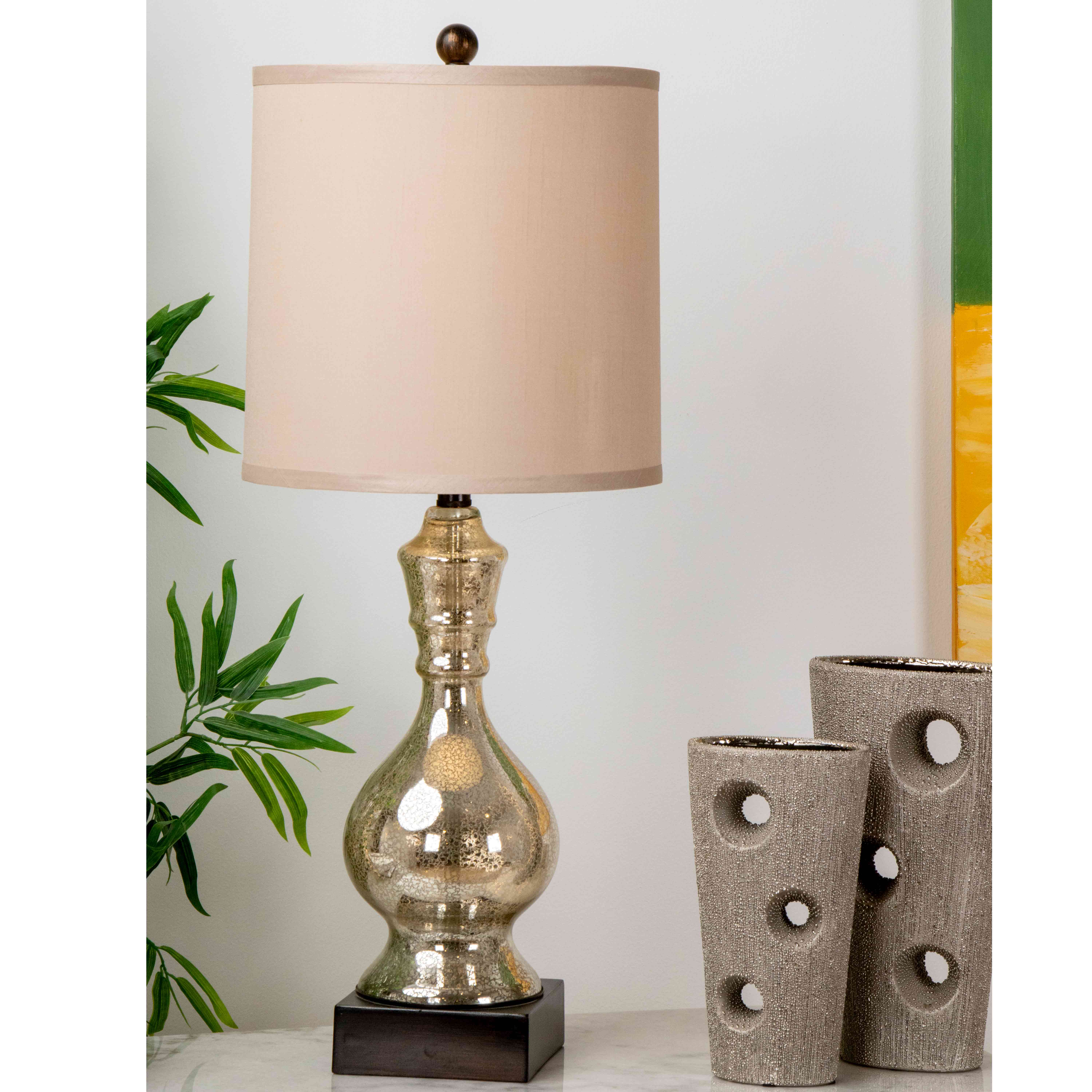 L37052-MERCURY GLASS TABLE LAMP