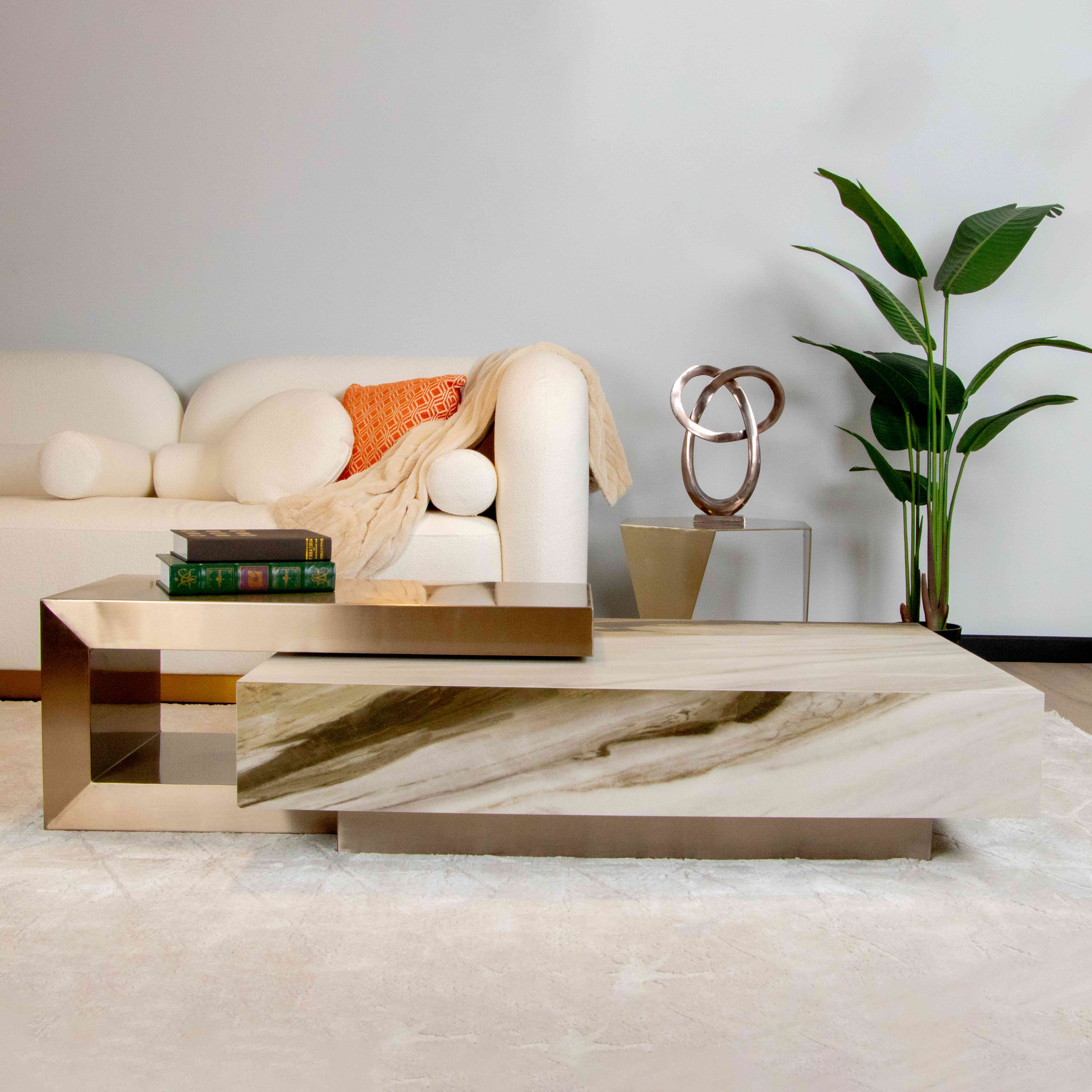 CJ936B COFFEE TABLE GOLD SET