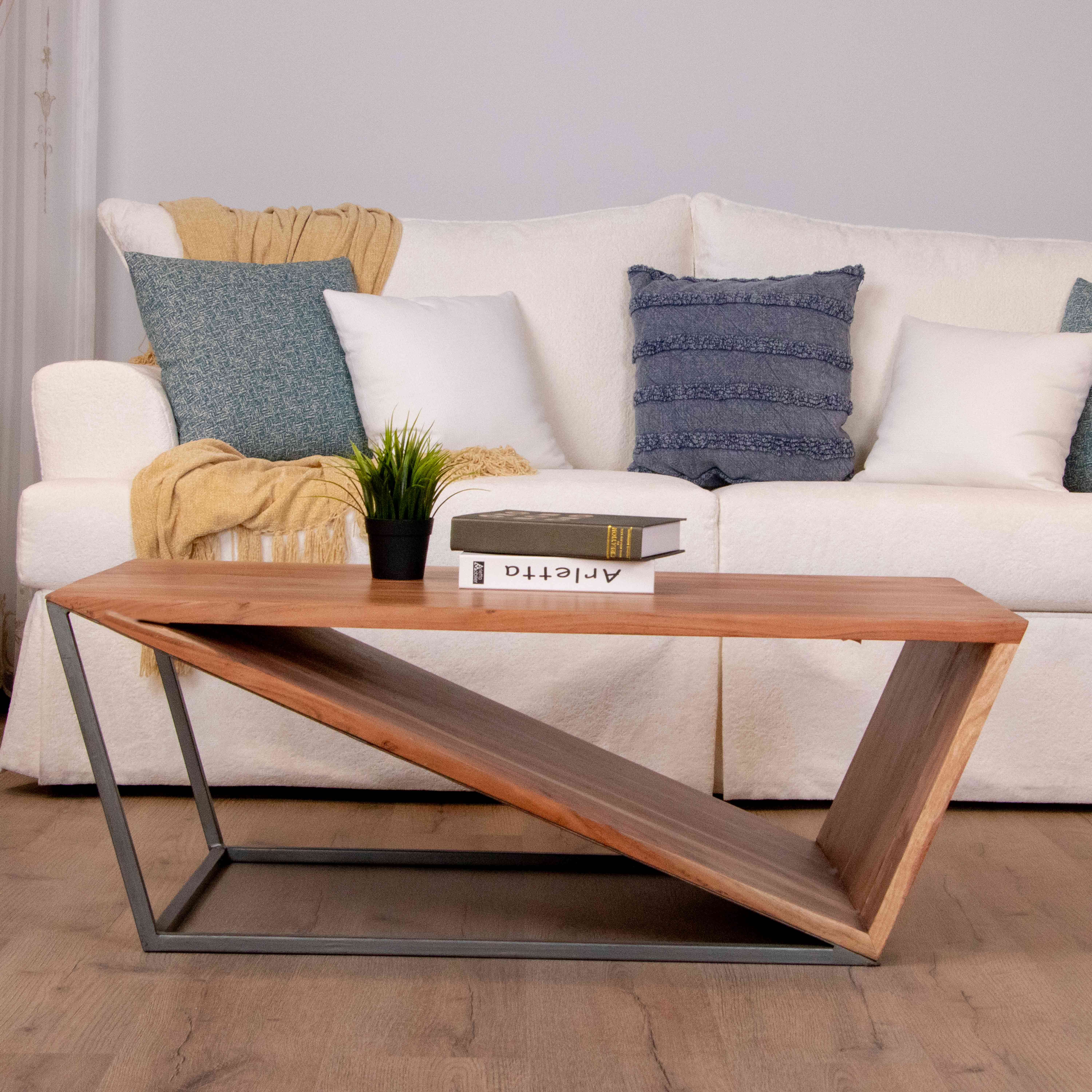 28818 TRIANGULAR COFFEE TABLE 45"W 16"H