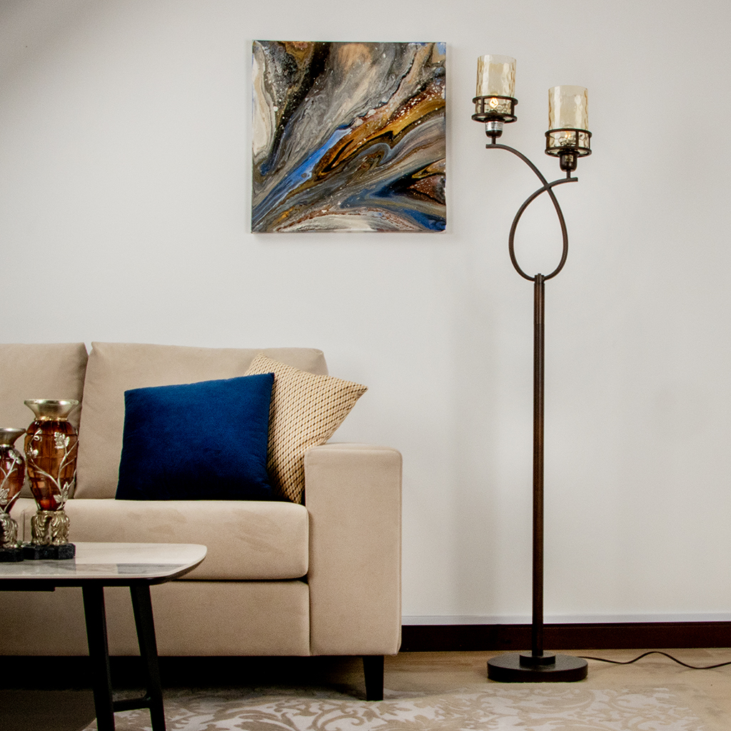 L74001-BRONZE METAL UPLIGHT FLOOR LAMP