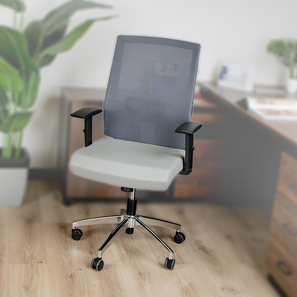 Z-E288 STAFF CHAIR GREY MESH  GREY PU SE