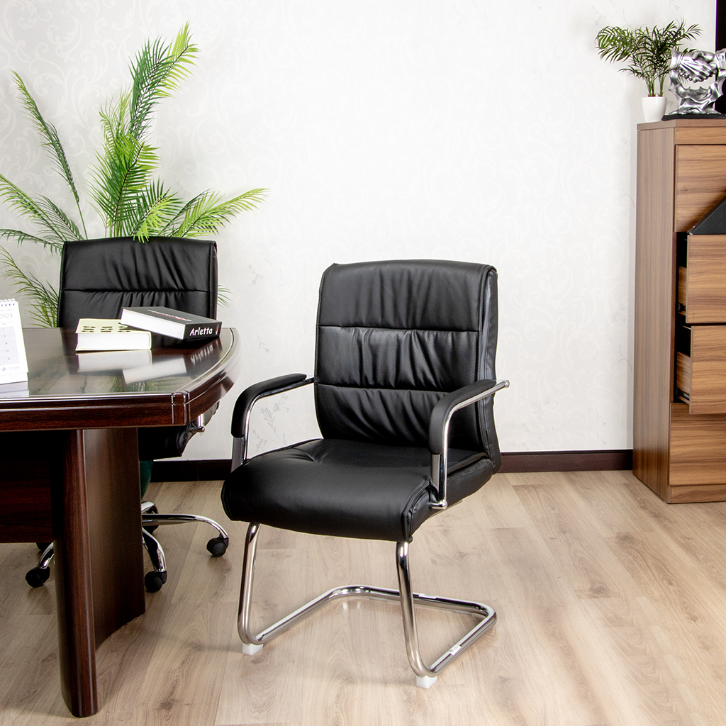 CL8011V VISITOR CHAIR BLACK PU