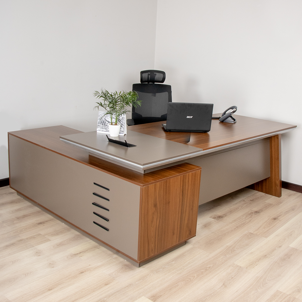 28D2206R EXECUTIVE DESK WALNUT+GREY