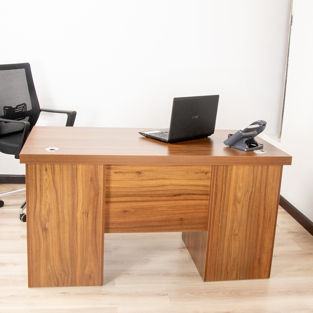 83B1405 COMPUTER TABLE WALNUT+GREY