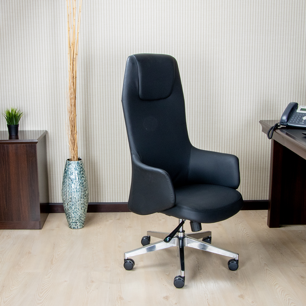 Y-A366 H/BACK CHAIR BLACK PU