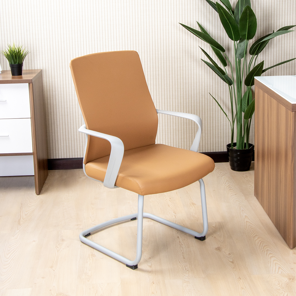 Z-D2205 V-CHAIR DL001-54 BROWN PU G/FRM