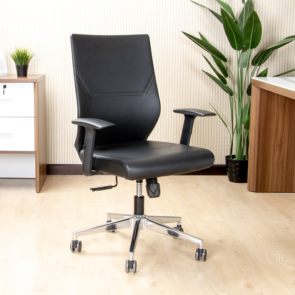 Y-B296PS-P MBCHAIR BLACK PU BLK FRAME