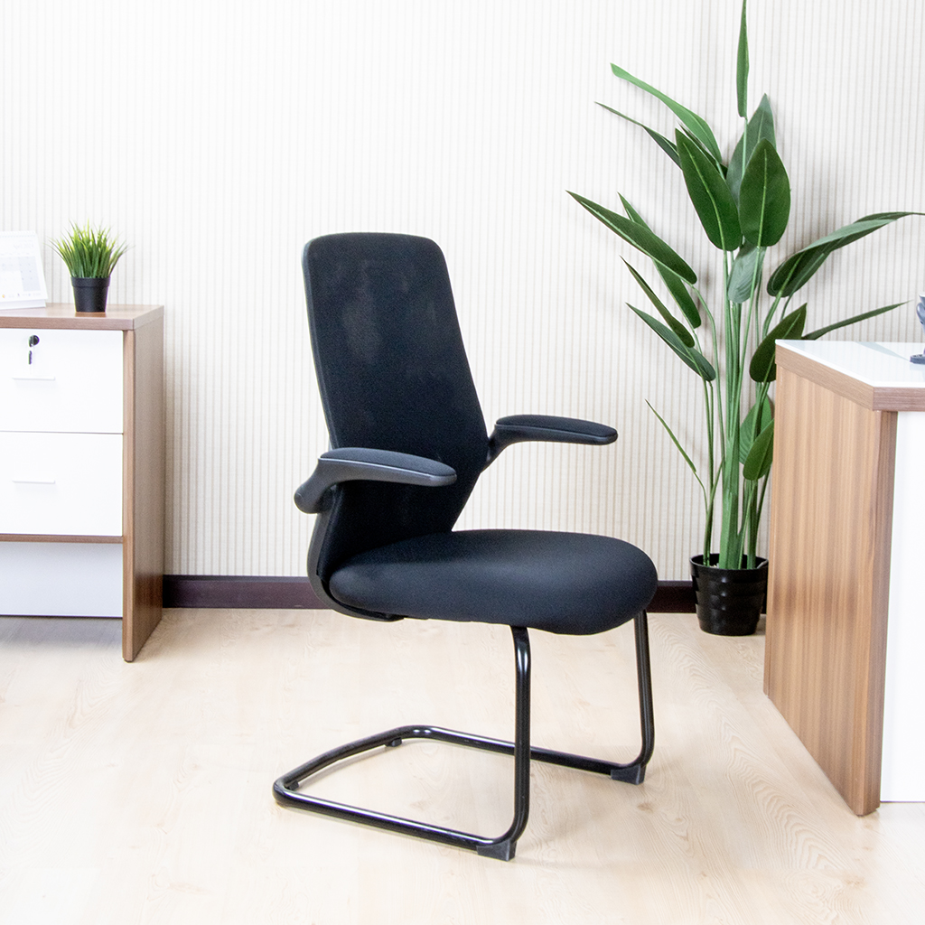 Z-D329 V/CHAIR BK MESH BLK SEAT B/F
