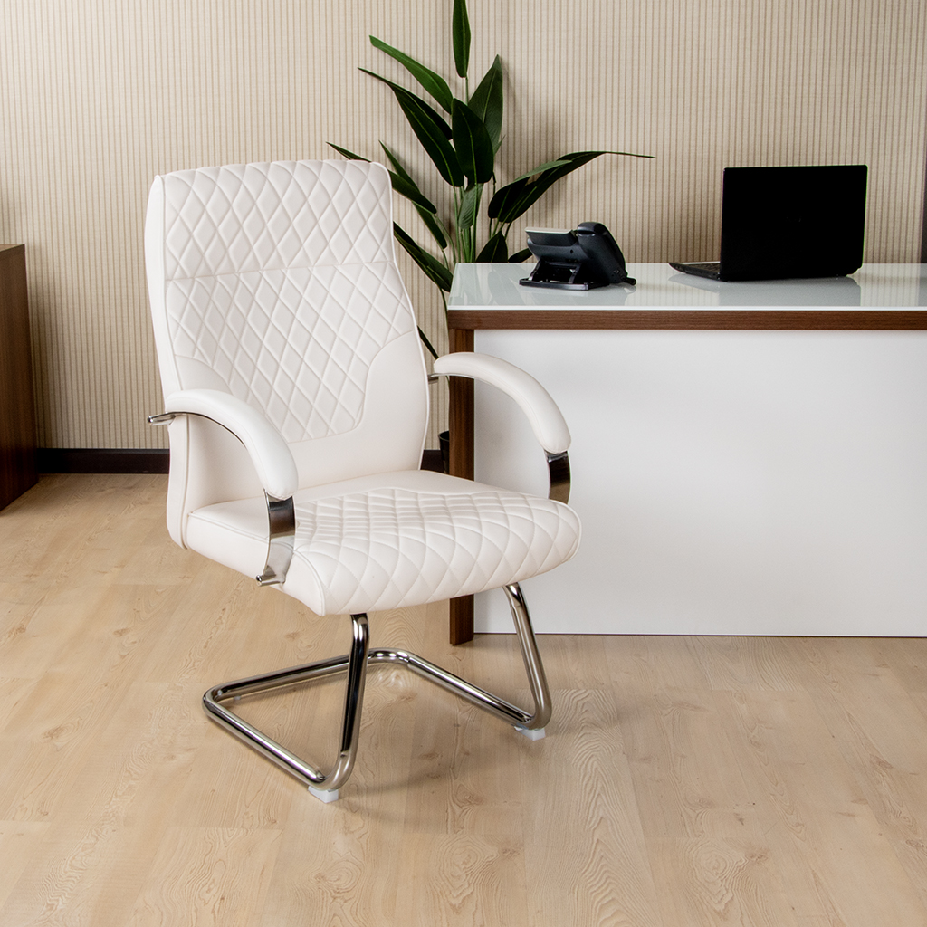 NIKI-V VISITOR CHAIR WHITE PU