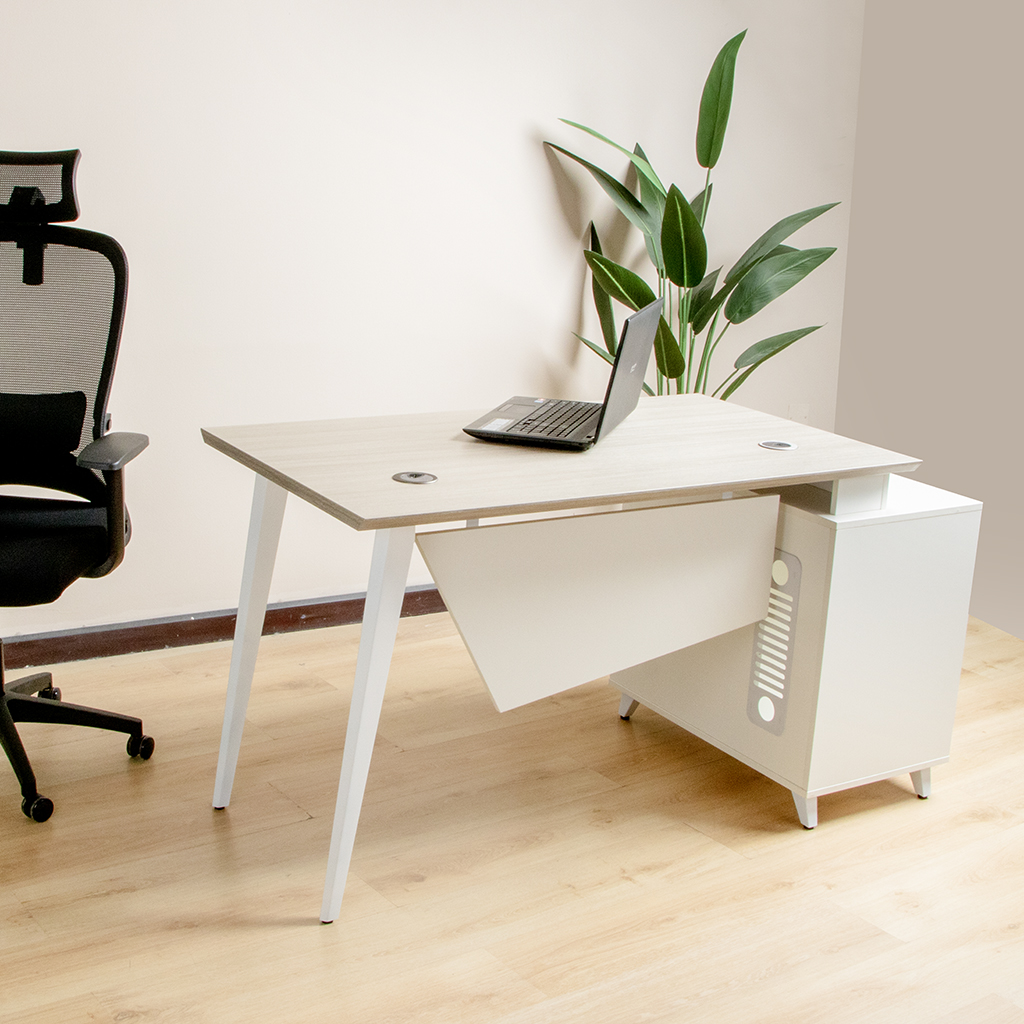MAA05-1407L OFFICE DESK TEAK 22+WHITE 140X70X75