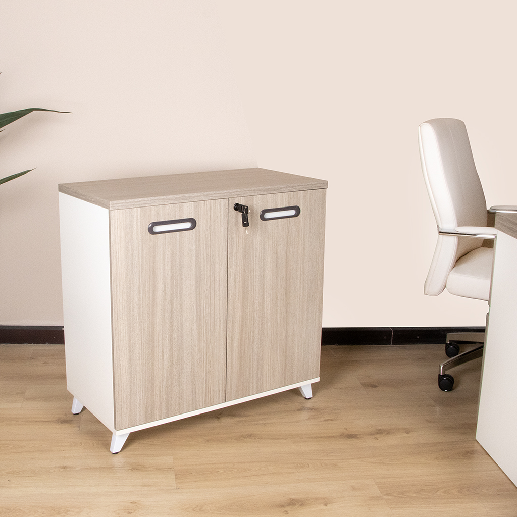 MAB07-0808 LOW CABINET 2 DOOR TEAK 22+WHITE