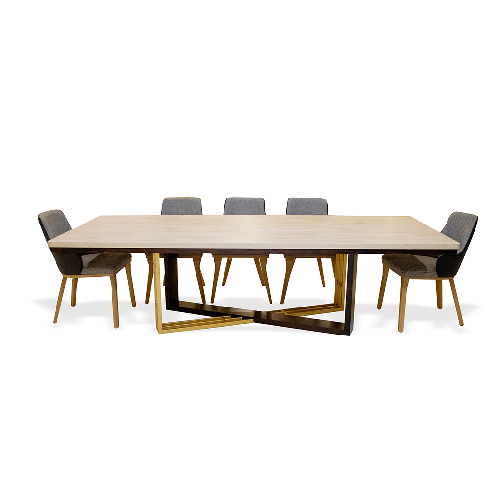 DINING TABLE 2407 W2800XL1200XH770MM GOLD+ NAVIA NATURAL BlUES