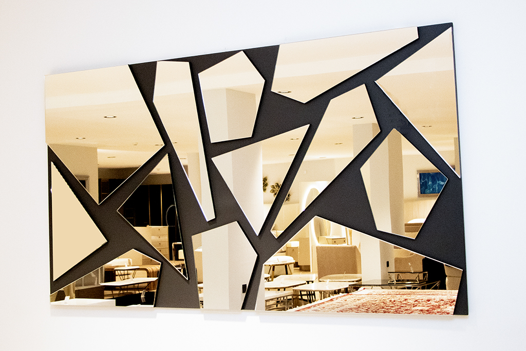 WALL MIRROR ZENO L1800 H100 DARK GREY & BLACK