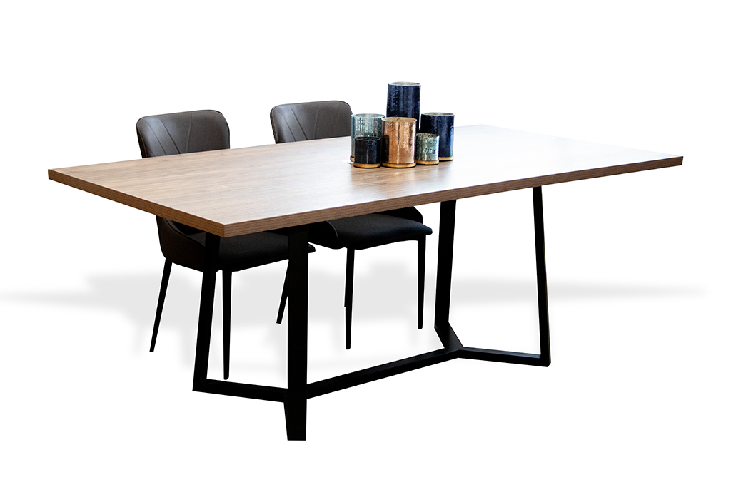 DINING TABLE 2403 L2000 W1000 H770 WDARA WT-624- MS STEEL BLACK