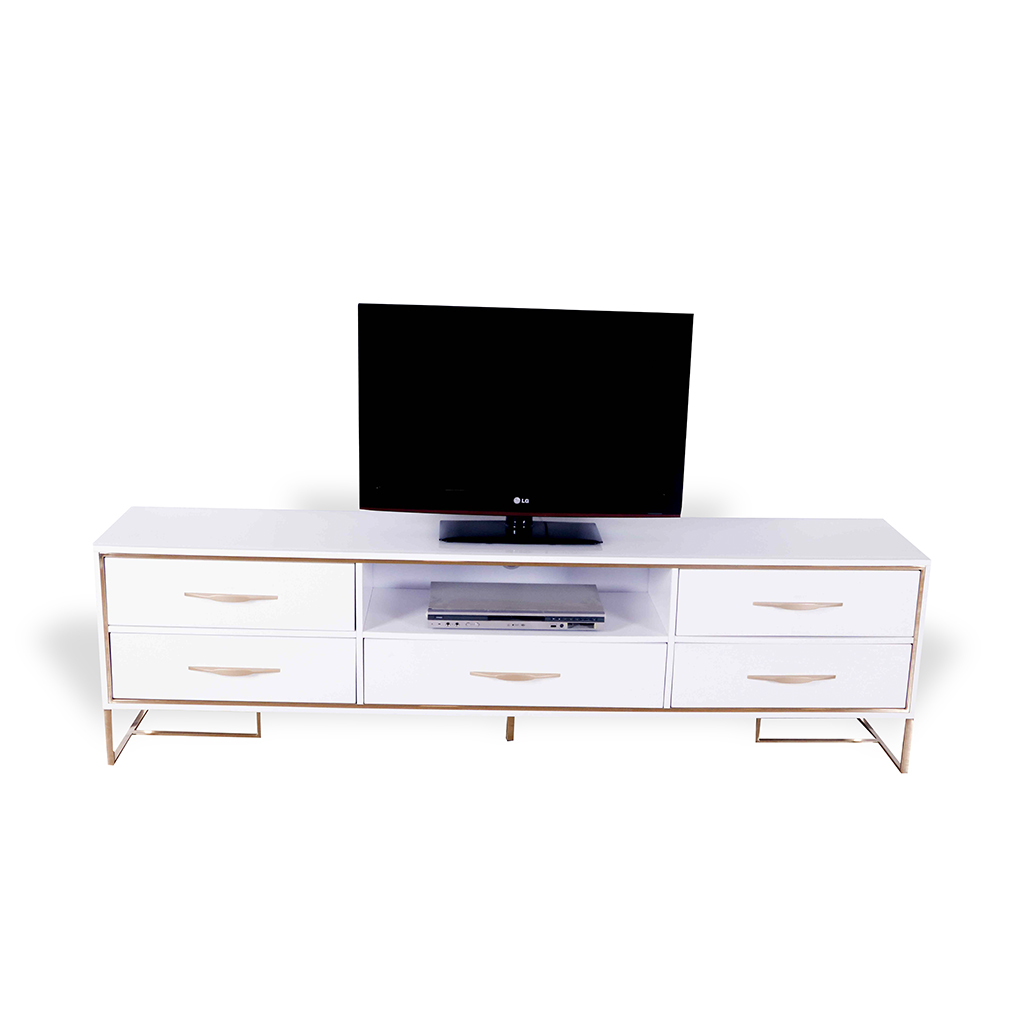 D2506L TV STAND TOP WH TEMP GLAS WHT COL
