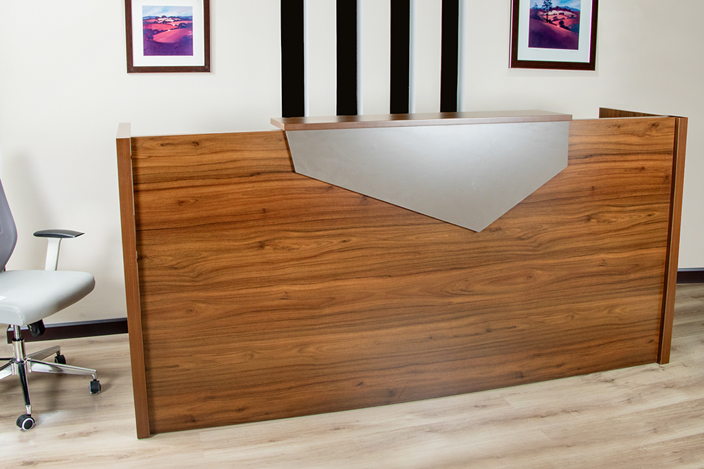 19R2401 RECEPTION TABLE WALNUT+GREY