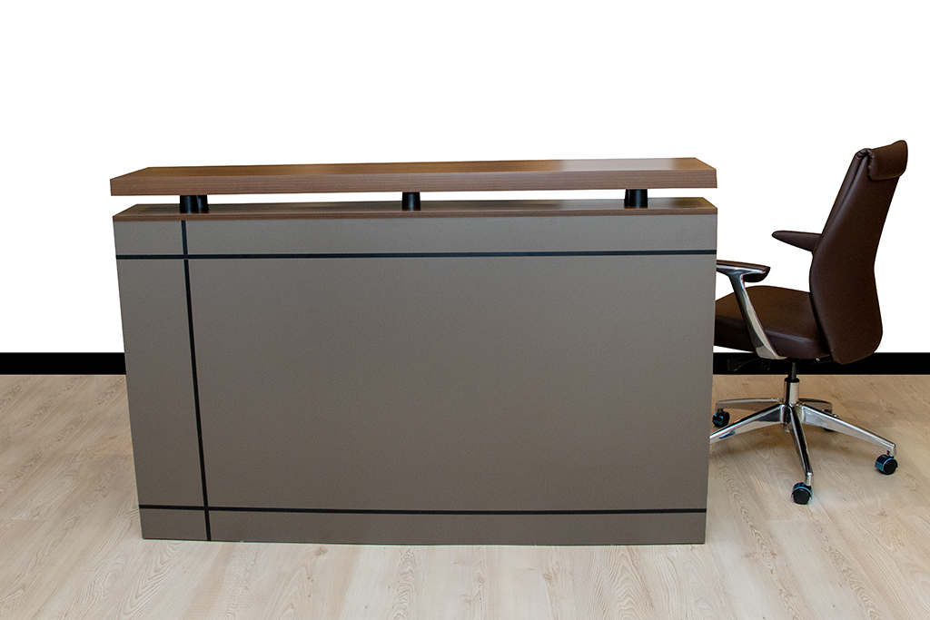 83R1601 RECEPTION TABLE WALNUT+GREY