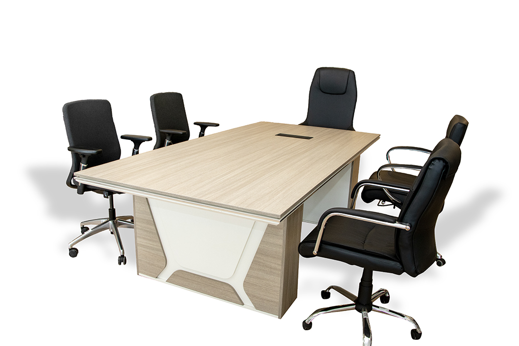 MZD01-2412 CONFERENCE TABLE TEAK 22+WHITE 240X120X75