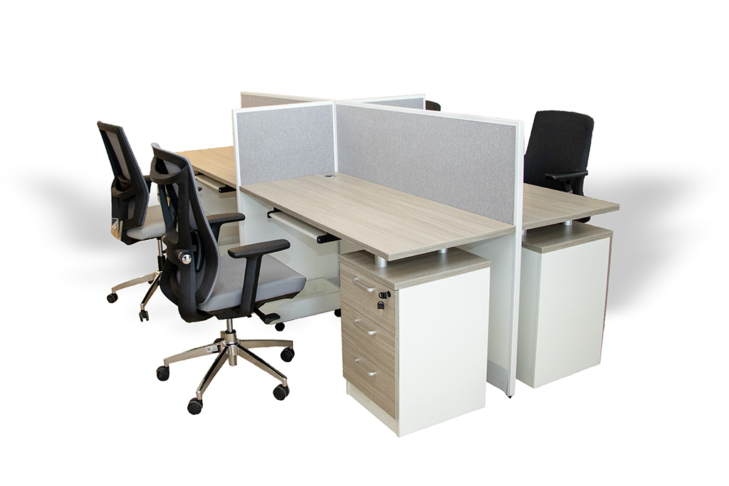 A20-1404 ALU/ WORKSTATION 4 PERSON TEAK 22+WHITE