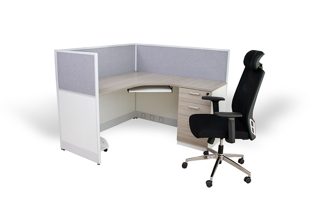 A40-2801 ALU/WORKSTATION 1 PERSON TEAK 22+WHITE