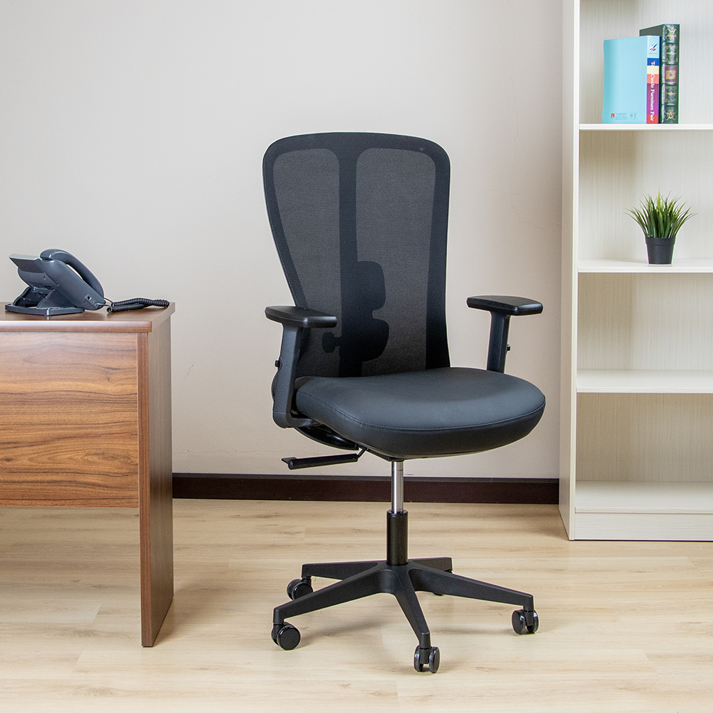 Z-E2406 MEDIUM BACK MESH CHAIR -HY 8104+SEAT PU DL0038