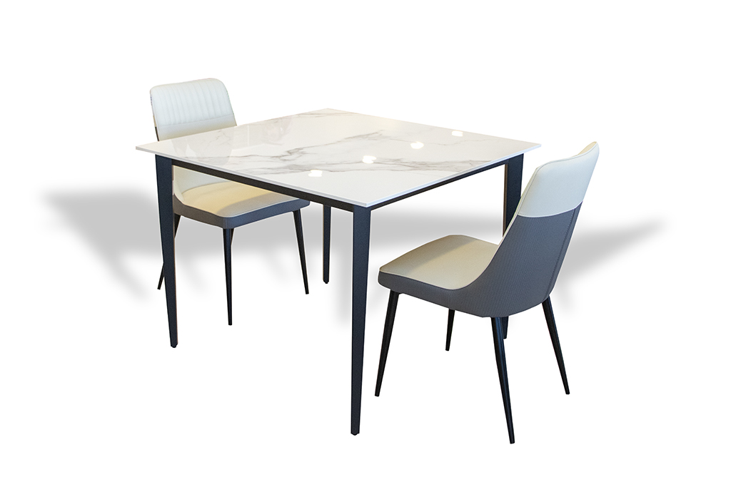 D1000 DINING TABLE TOP SINTERED STONE WITH BLACKLEG (100cm X 100cm X 75cm)