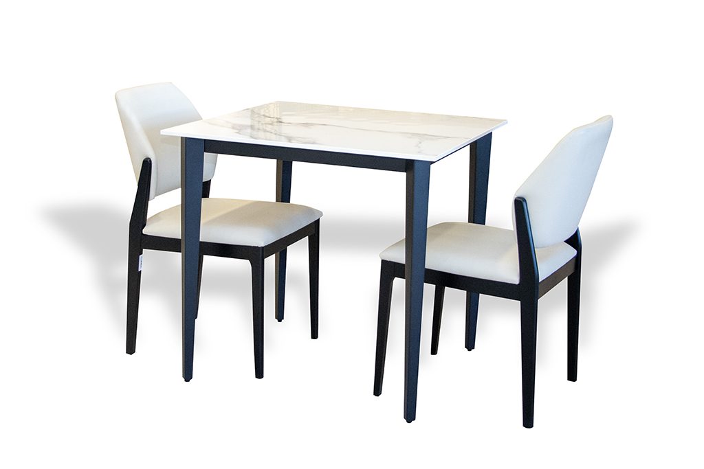 D800 DINING TABLE TOP SINTERED STONE WITH BLACKLEG (80cm X 80cm X 75cm)