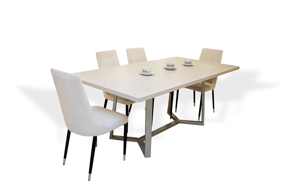 DINING TABLE 2403 L2000 W1000 H770 WDARA WT-4070- MS STEEL SILVER