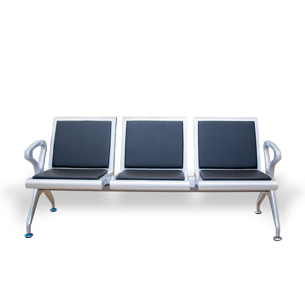 AQ306S 3 SEATER LINK CHAIR PVCV BLACK