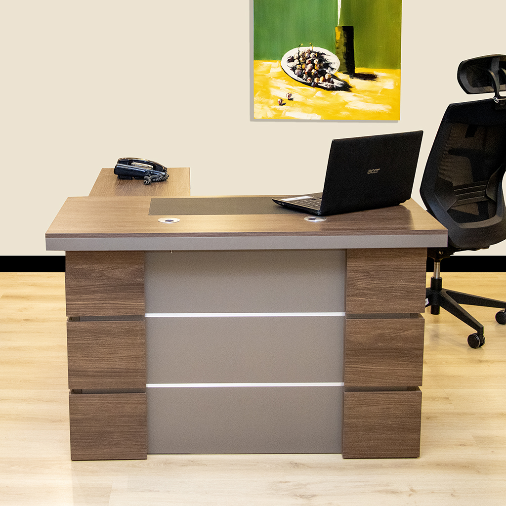 MC1701 L SHAPE OFFICE TABLE 120X160X76CM C50+C42