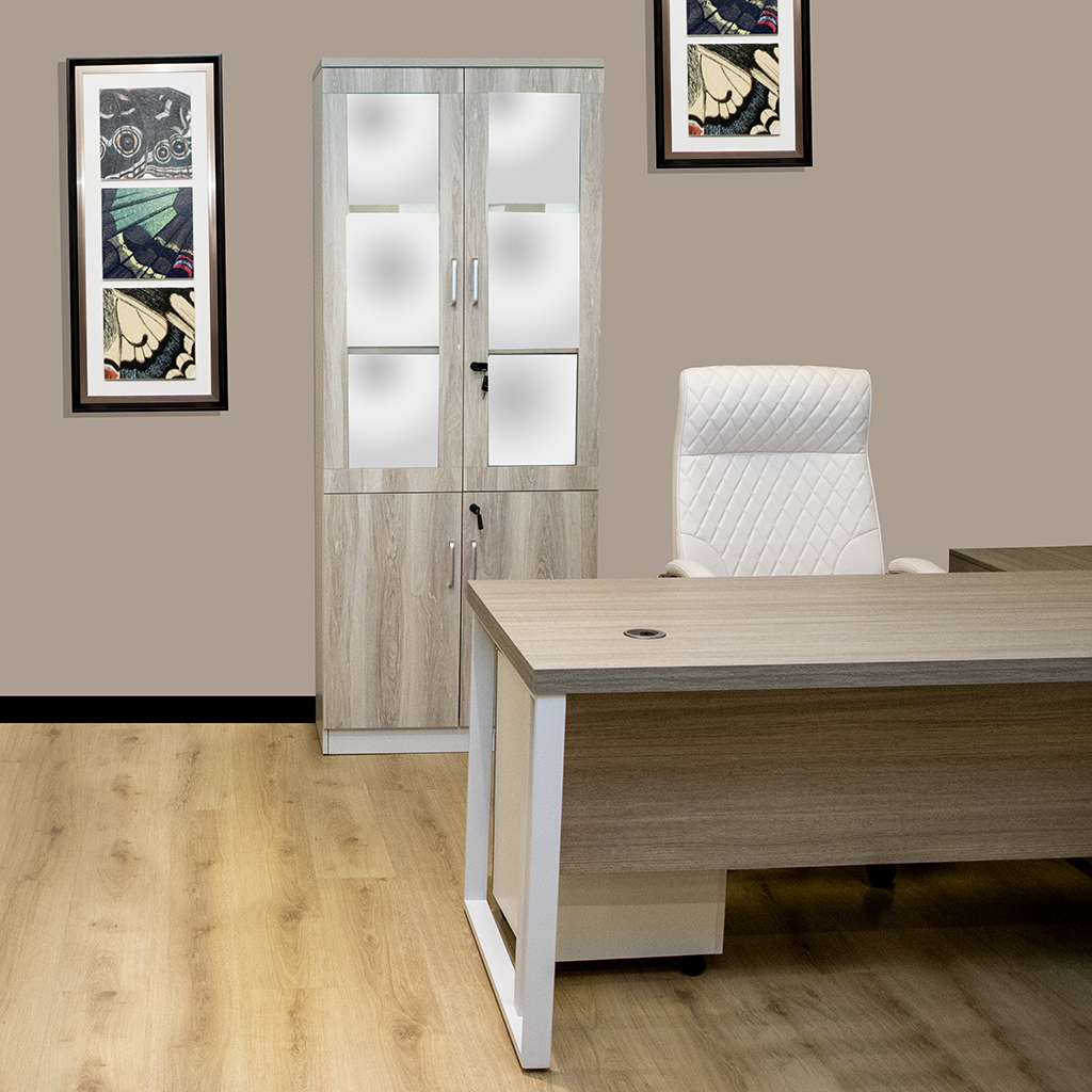 3KCF2015 2 DOOR FILING CABINET NB+WHITE