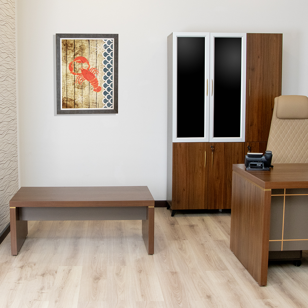 83E1308 COFFEE TABLE WALNUT+GREY