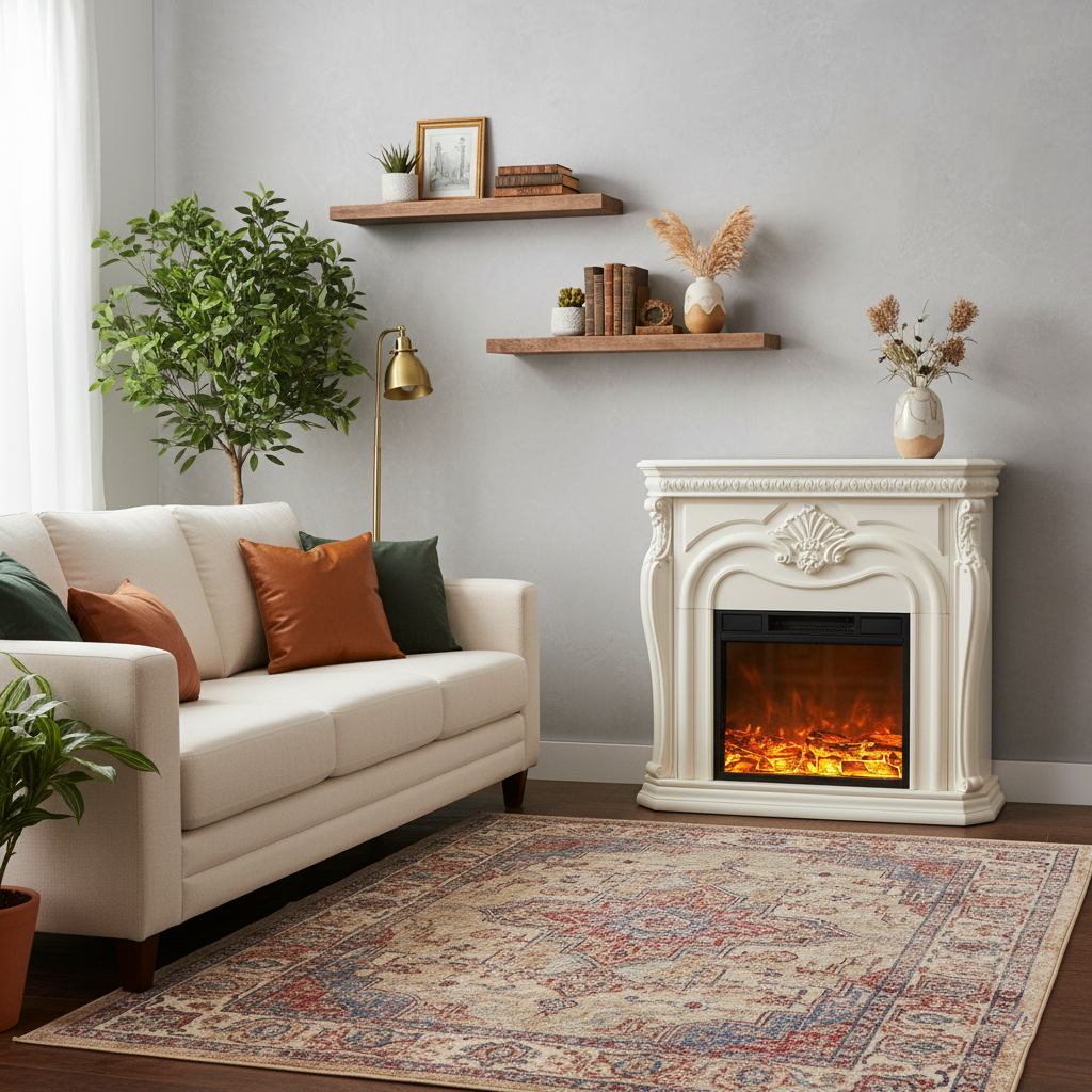 15ZS-SC23B-58 FIREPLACE W/MACHINE WHITE