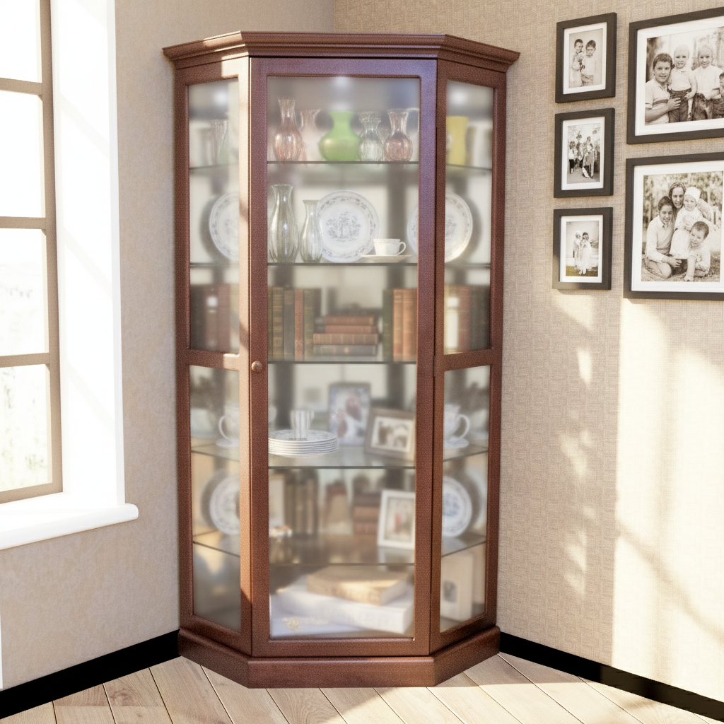 CORNER CURIO 2309 W.800+800  H.2100  WALLNUT