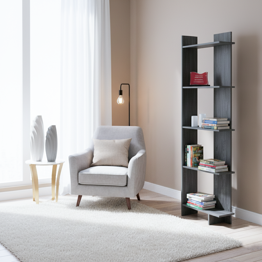 BOOK SHEL 2203 W600XH2000XD250 MM MFC CAMBRIDGE FRZ