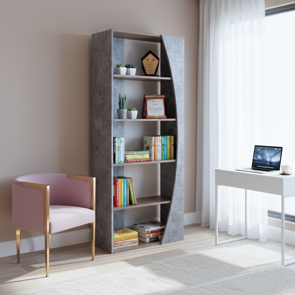 BOOK SHELF 2507 W800 D300 H2000  PADOVA STN2 + BILBAO VNR 2