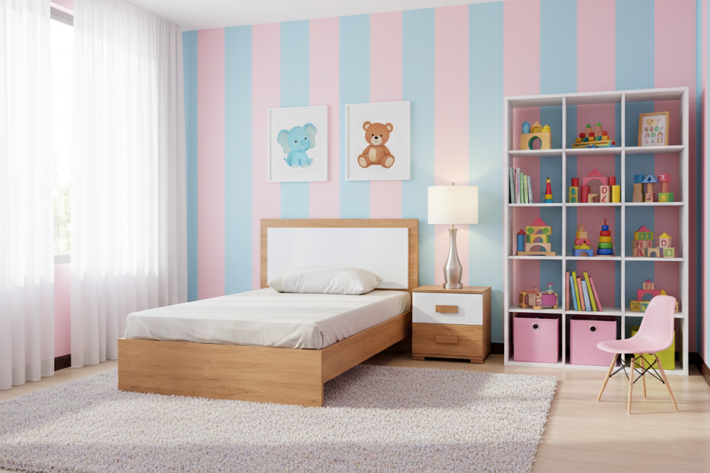 AX-KB41 KIDS BED(120X200) WALNUT/WHITE