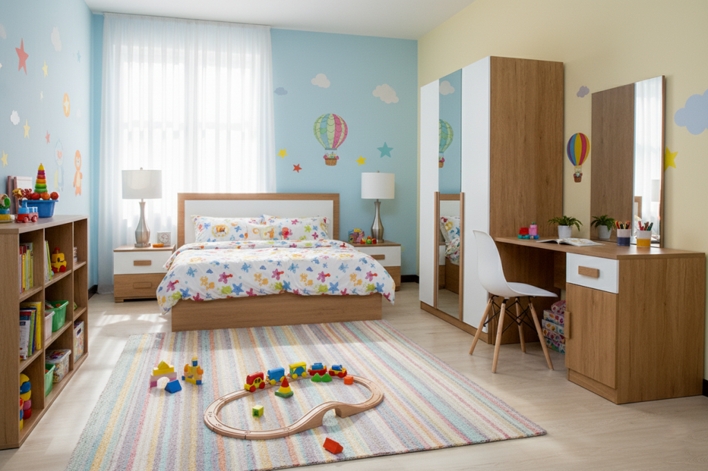 KIDS BED ROOM SET  WITH OUT METTRESS MADE IN CHINA