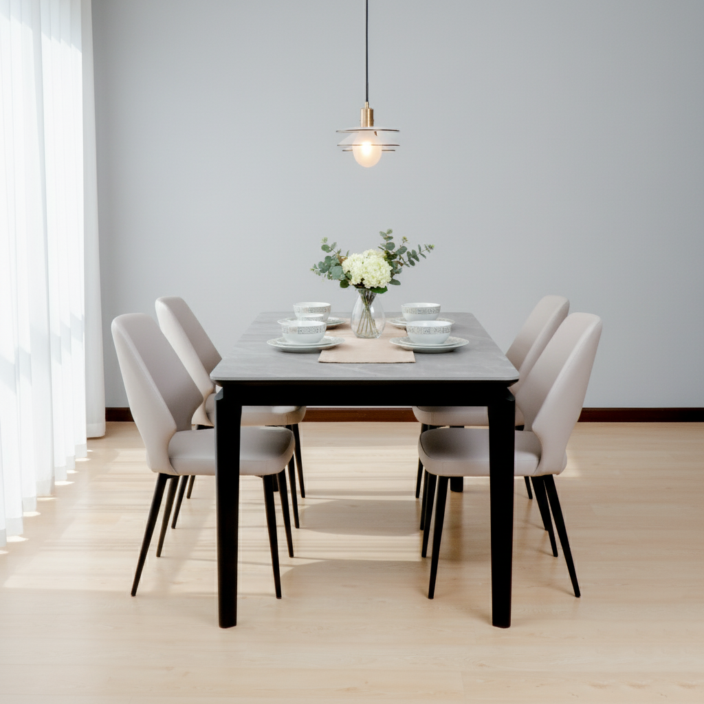 A2578L DINING TABLE C/GRY COL M.BLK.P 01