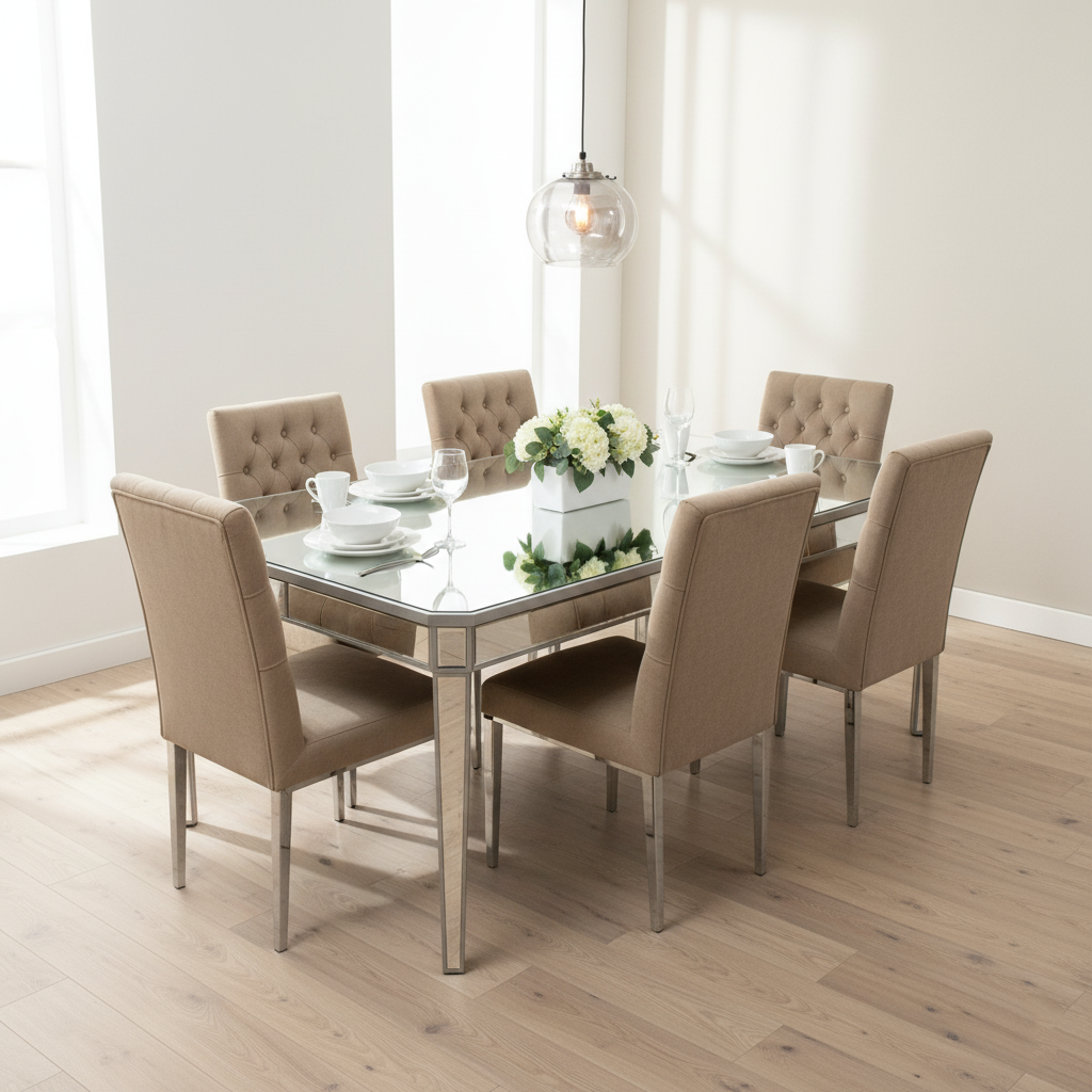 L017C022  DINING TBL SHINING SLVR XY-052