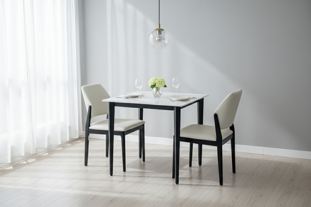 D800 DINING TABLE TOP SINTERED STONE WITH BLACKLEG (80cm X 80cm X 75cm)