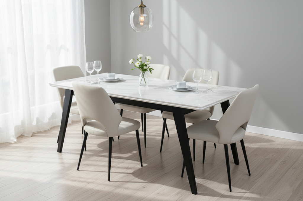 A2261K DINING TABLE W.CER.CHA M.WHT 01
