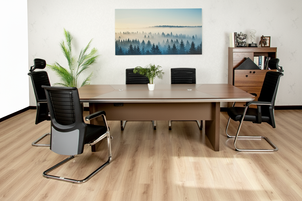 28P2401 MEETING TABLE WALNUT+GREY