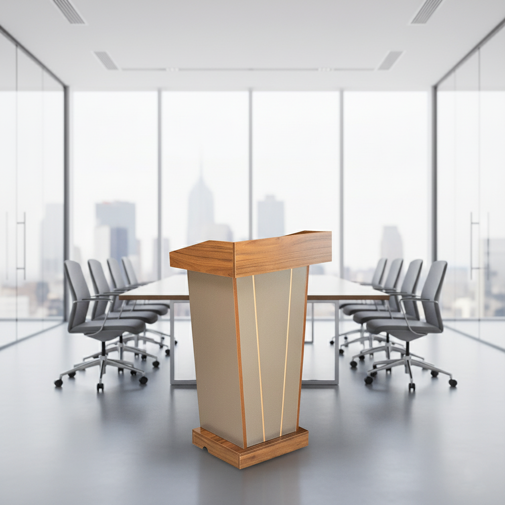 83K003 PODIUM TABLE WALNUT+GREY