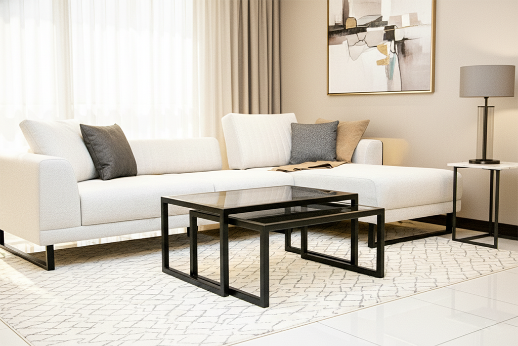 COFFEE INSERT TABLE 2012  MSSTEEL  BLACK-GRAY GLASS