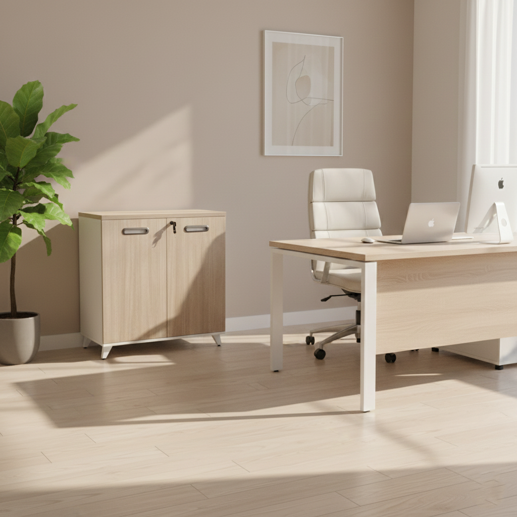 MAB07-0808 LOW CABINET 2 DOOR TEAK 22+WHITE