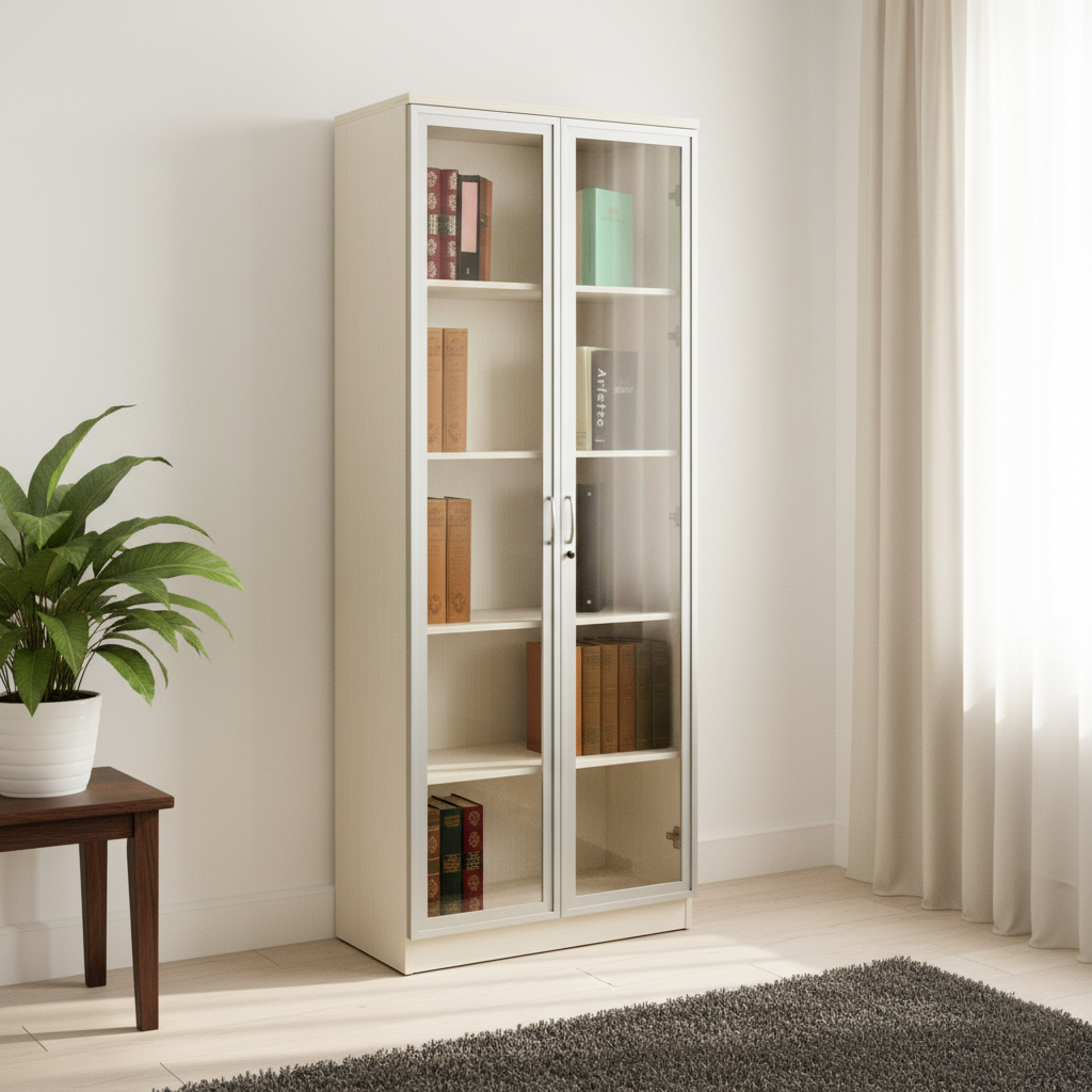 S013 2DRCAB.FUL/GLS 80X40X200 SPR WHITE