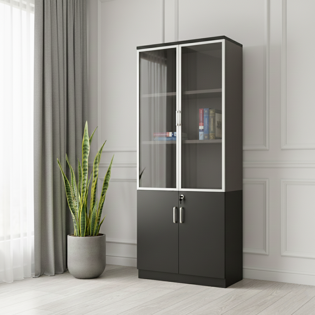 S015 2DOOR FIL CABINET 80X40X200CM BLK