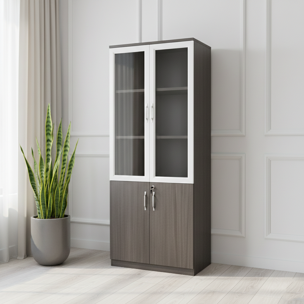 28F0803 BOOK CABINET NOR/AMERICA TK/GREY